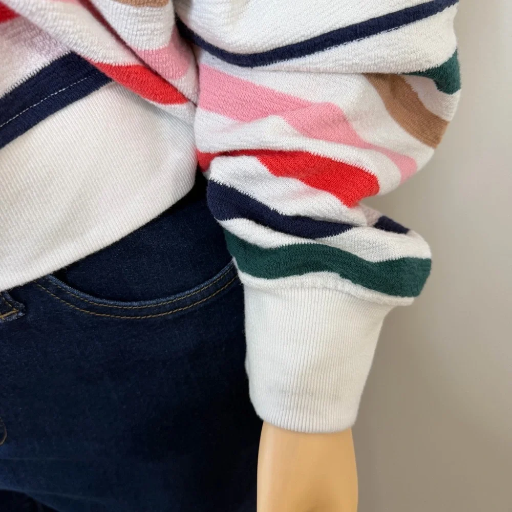 Aerie Always and Forever Colorful Striped Sweatshirt Size Large - Picture 8 of 11